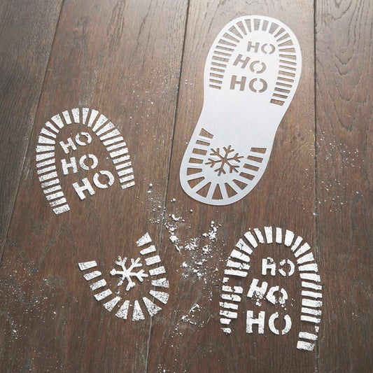 Christmas Santa Footprint Stencils