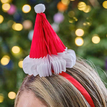 Christmas Santa Hat Honeycomb Headband Crown