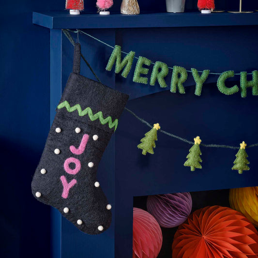 Colourful Felt Christmas Stocking