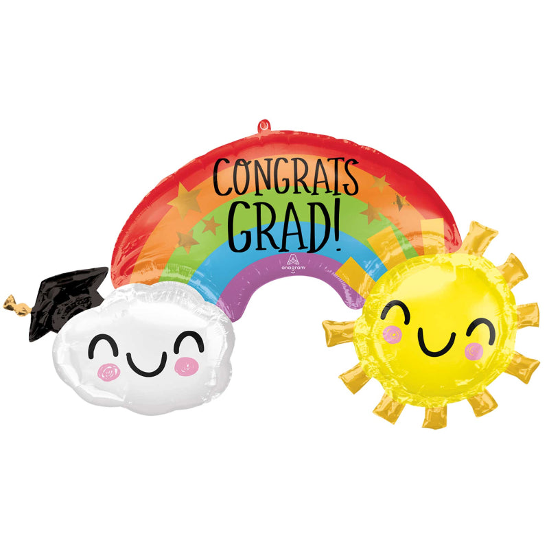 Jumbo Congrats Grad Rainbow Happy Graduation Balloon