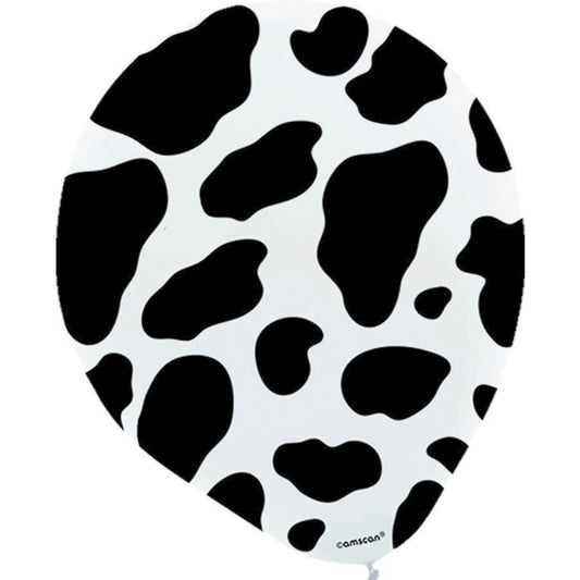 Cow Print Latex Party Balloons