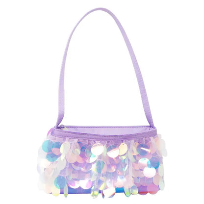 Lilac Purple Sequin Kids Mini Side Bag