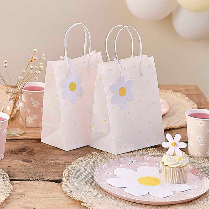 Daisy Flower Floral Paper Party Bags