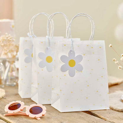 Daisy Flower Floral Paper Party Bags