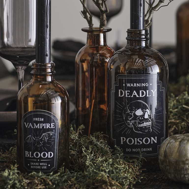 deadly poison vampire blood halloween glass bottle decorations candle holders decor