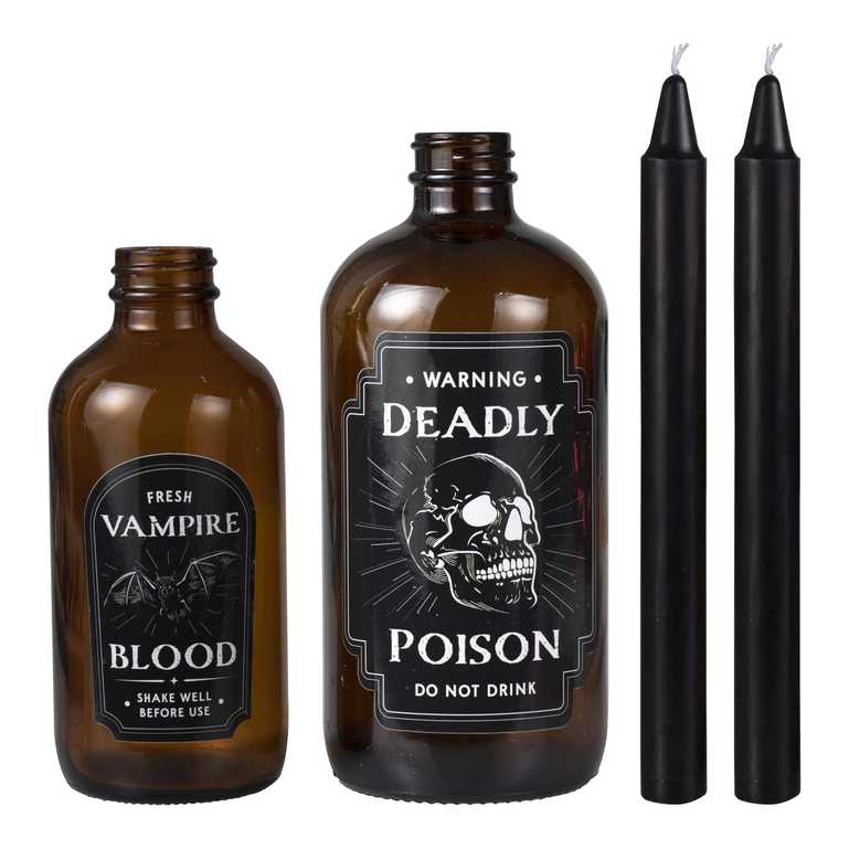 deadly poison vampire blood halloween glass bottle decorations candle holders decor