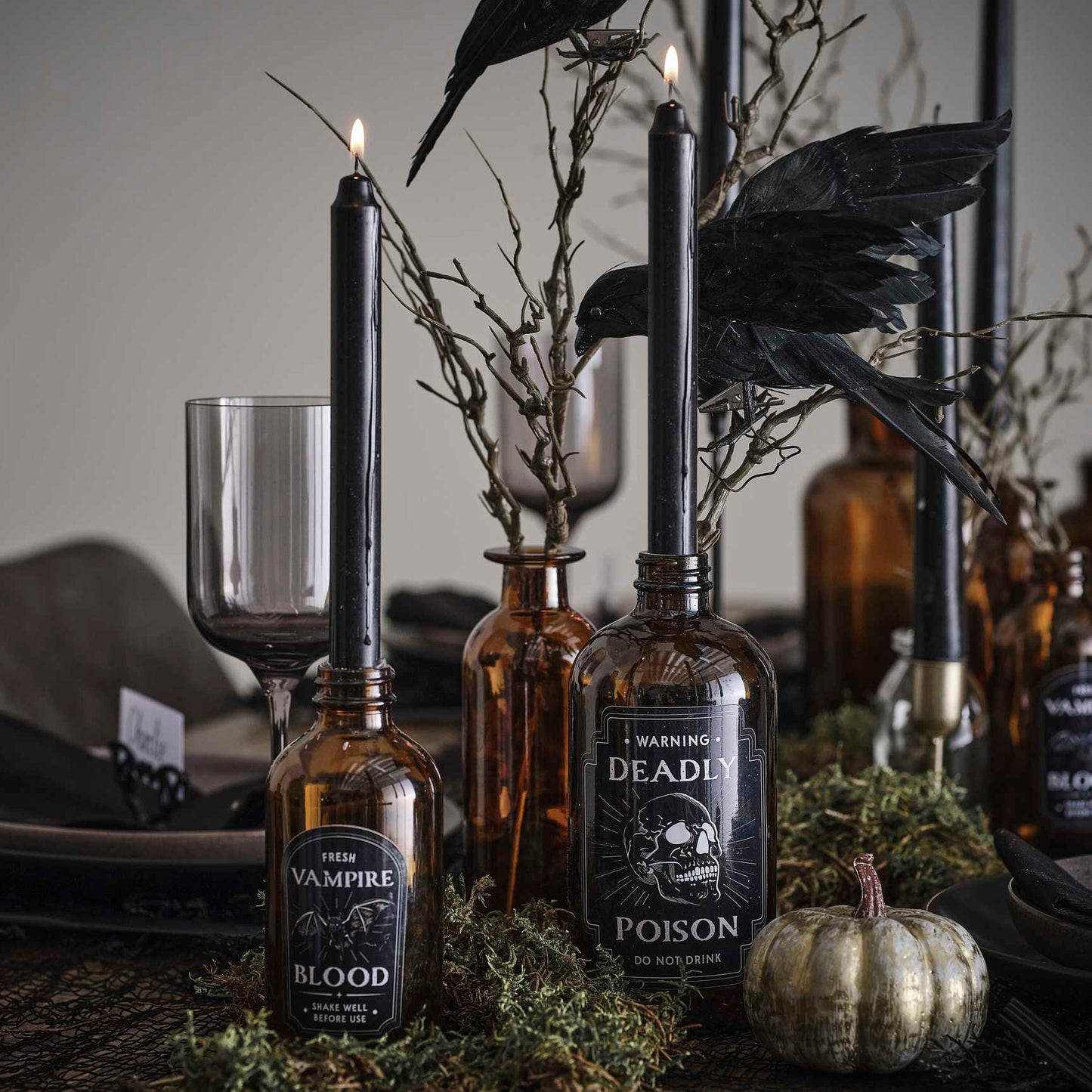 deadly poison vampire blood halloween glass bottle decorations candle holders decor