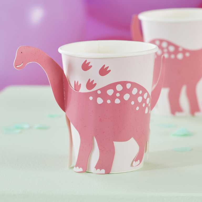 Pink Pop Out Dinosaur Paper Cup