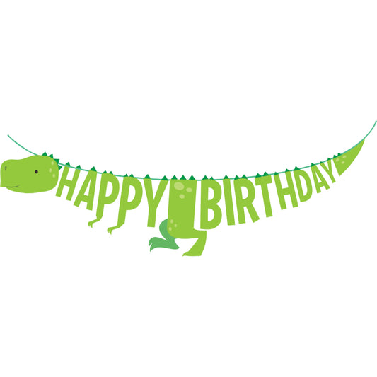 Dinosaur Happy Birthday Party Banner