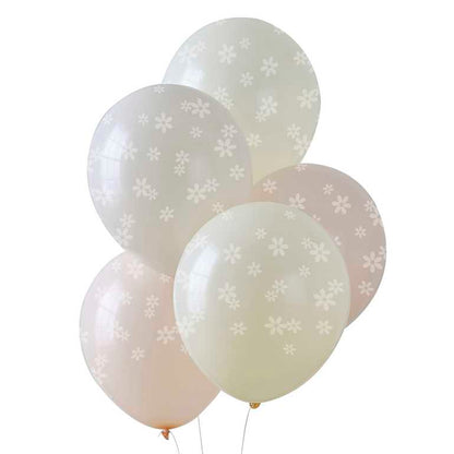 Pastel Daisy Flower Print Balloons