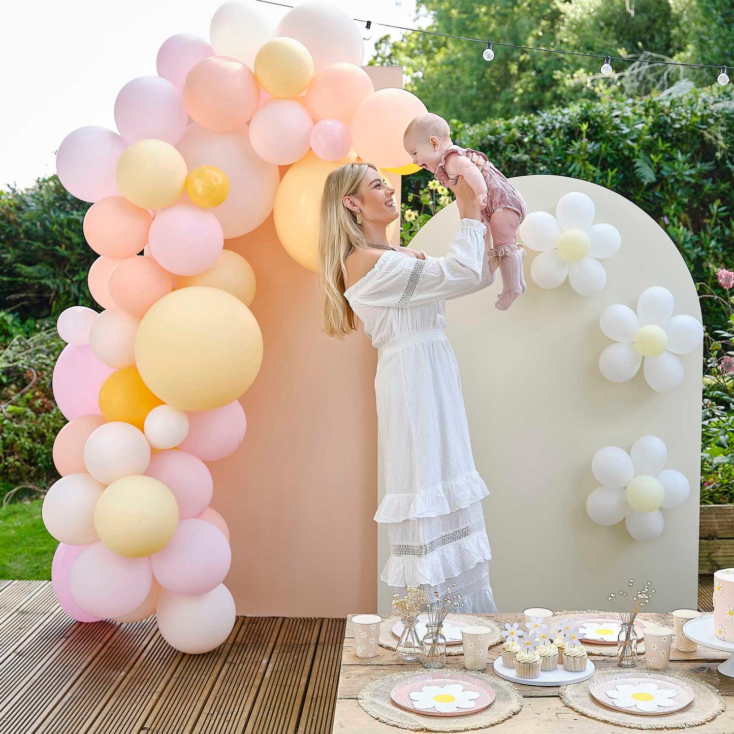 Pastel Daisy Flower Print Balloons