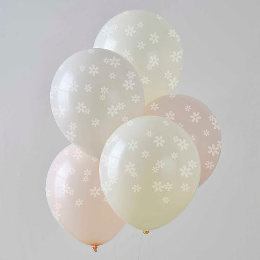 Pastel Daisy Flower Print Balloons