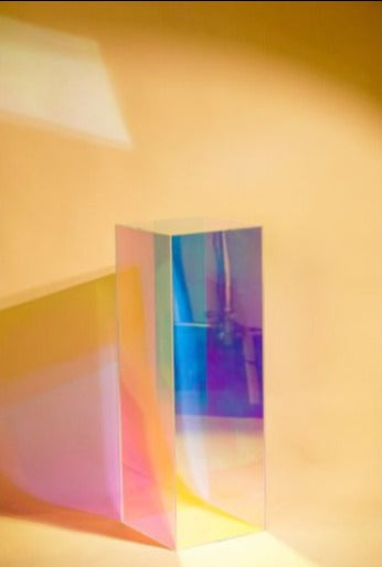 Iridescent Rainbow Birthday Square Acrylic Plinth