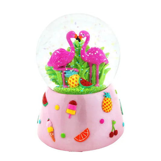 Fabulous Flamingo Magical Musical Glitter Snow Globe