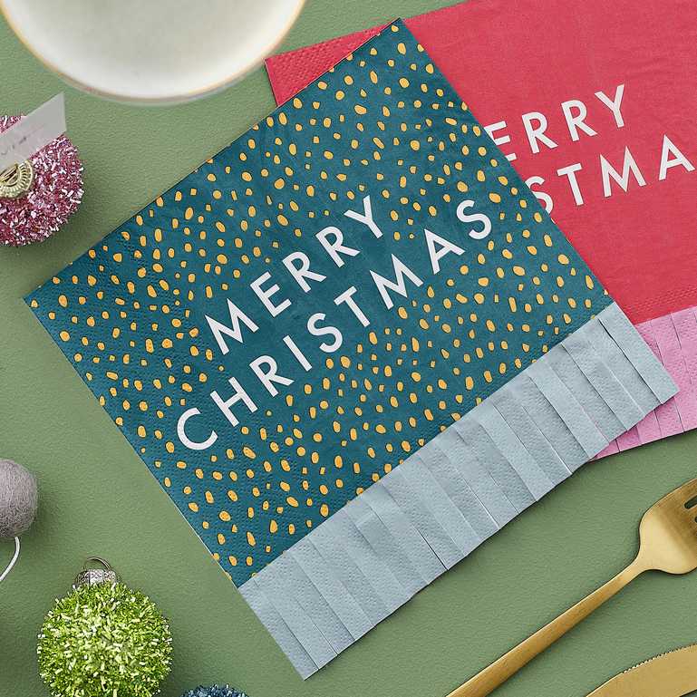 Eco-Friendly Merry Christmas Paper Party Napkin Serviettes