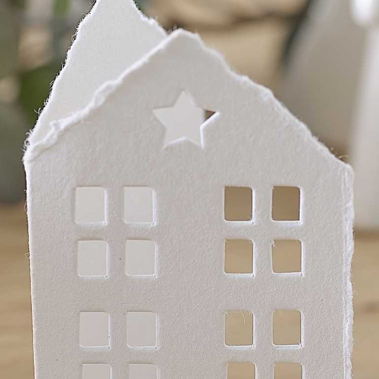 eco-friendly paper christmas house name place card decoration