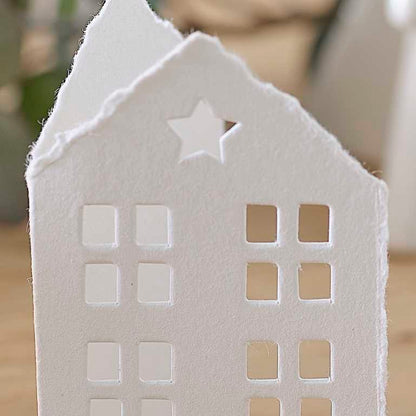 eco-friendly paper christmas house name place card decoration