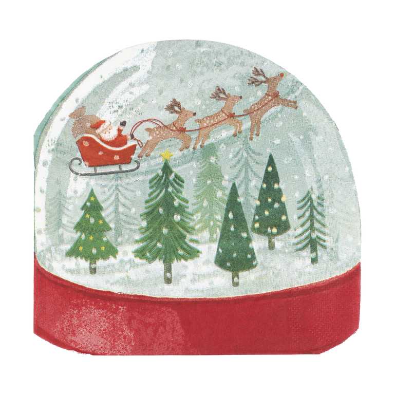 Eco-Friendly Christmas Snow Globe Paper Party Napkins