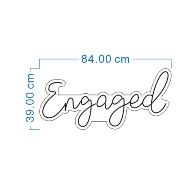 Warm White Engaged Engagement Party Neon Light Sign