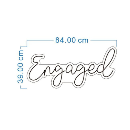 Warm White Engaged Engagement Party Neon Light Sign