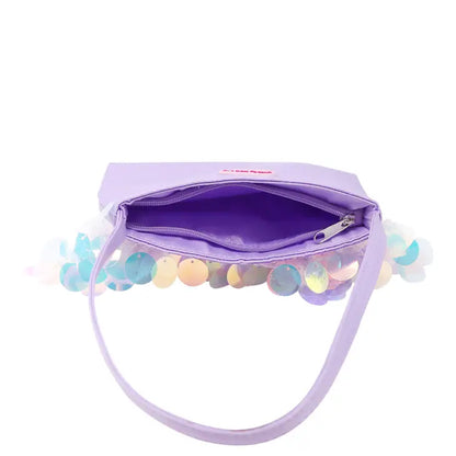 Lilac Purple Sequin Kids Mini Side Bag