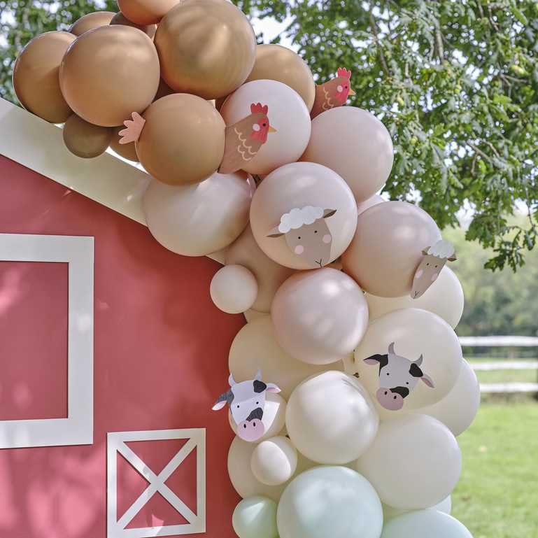 farm animal barnyard kids birthdya party decoration balloon garland arch kit