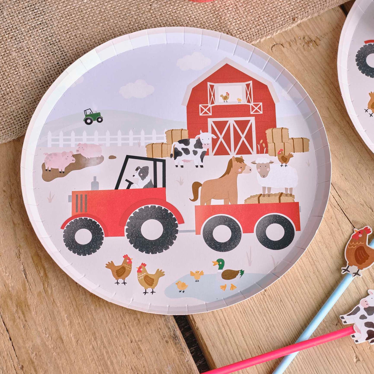 farm animal barnyard kids birthday party theme paper party plates