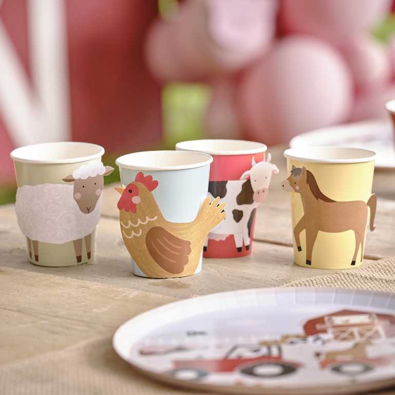 farm animal barnyard paper party cups decorations kids birthday