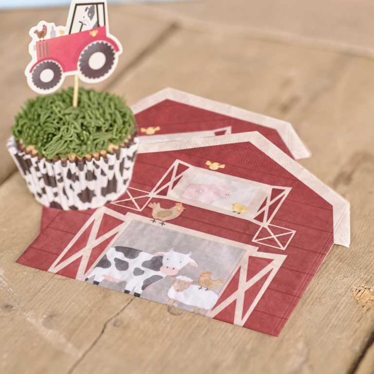 farm animal barnyard kids birthday party theme paper napkins serviettes decorations