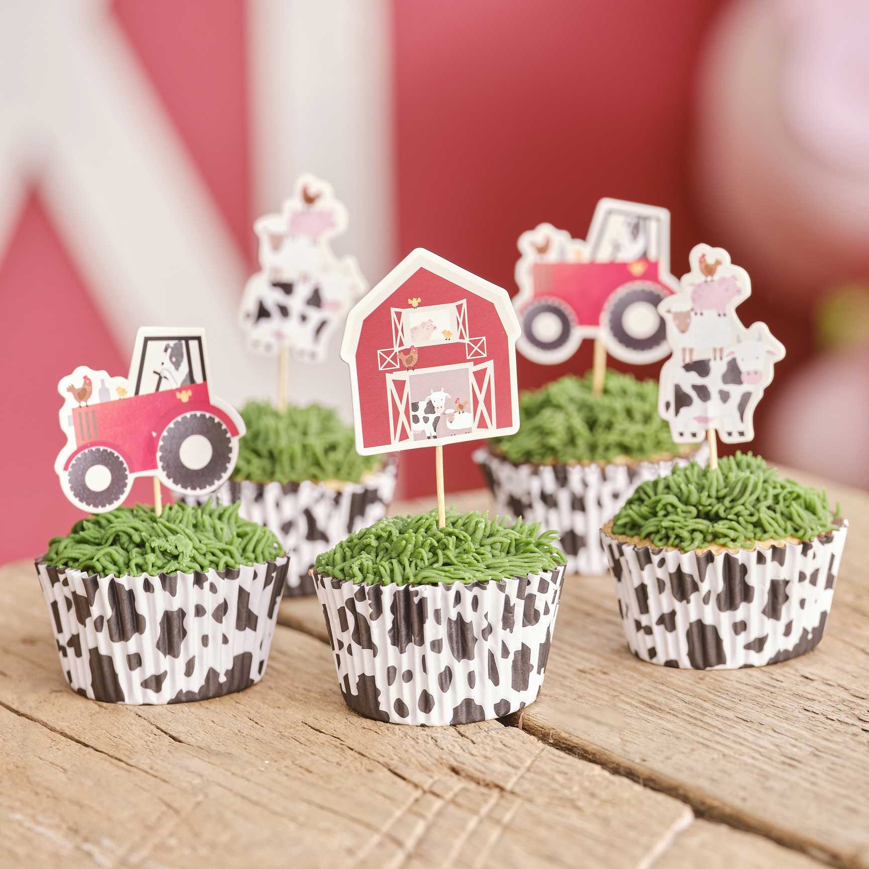 farm animal barnyard cupcake topper birthday party theme