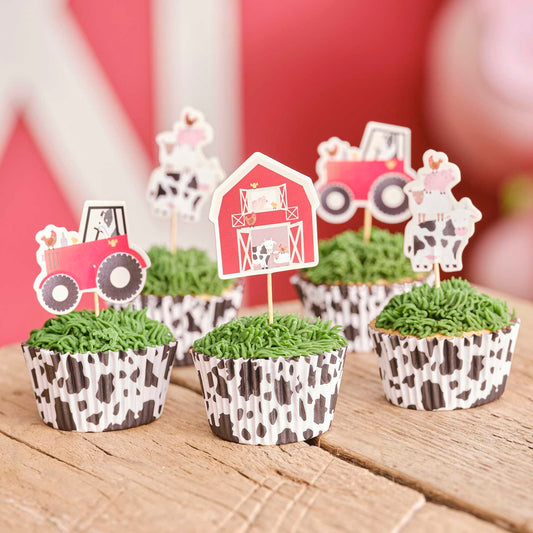 farm animal barnyard cupcake topper birthday party theme