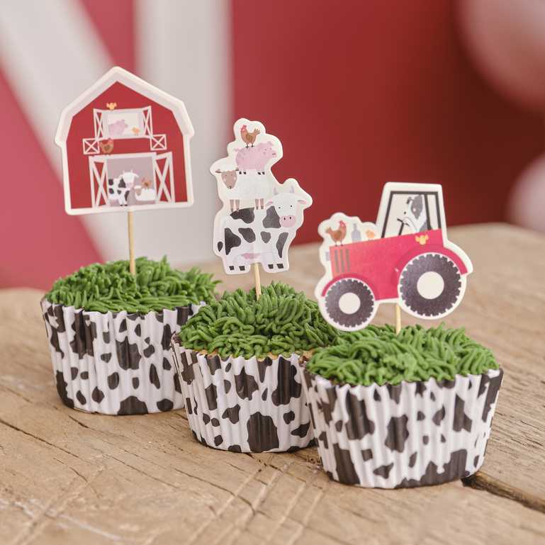 farm animal barnyard cupcake topper birthday party theme