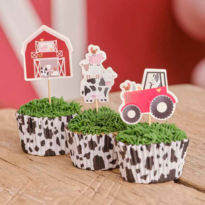 farm animal barnyard cupcake topper birthday party theme