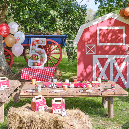 farm animal barnyard birthday party theme food tractor stand tray display 3d tractor made from card