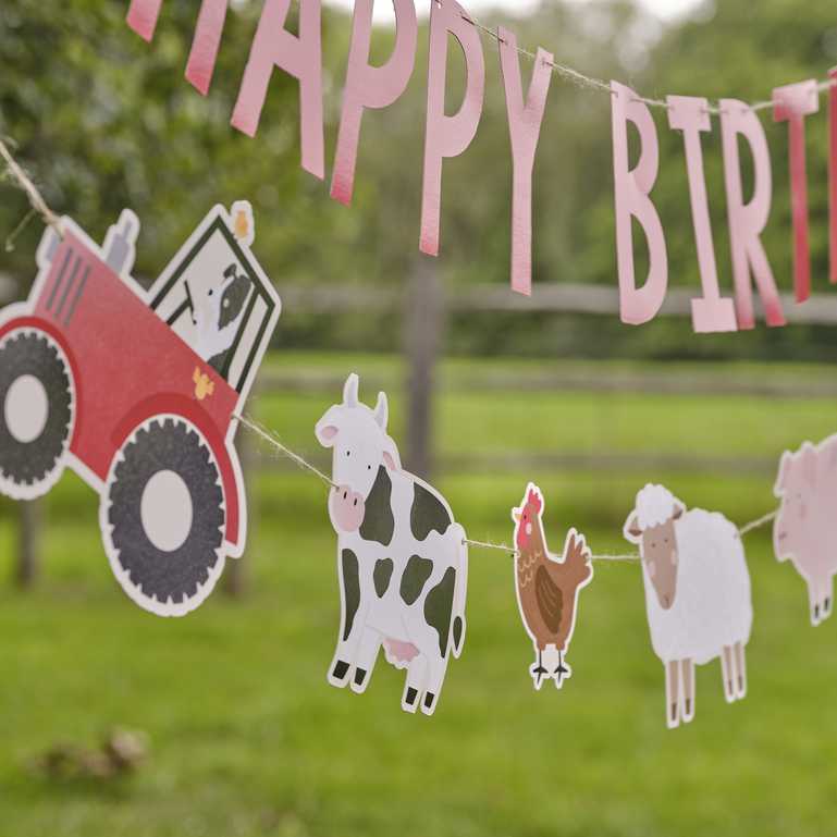 Farm Animal Happy Birthday Banner Bunting
