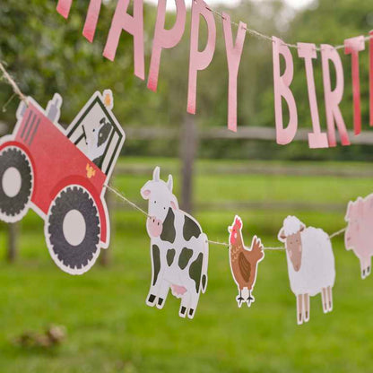Farm Animal Happy Birthday Banner Bunting
