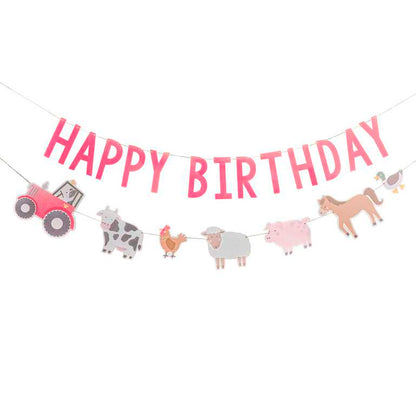 Farm Animal Happy Birthday Banner Bunting