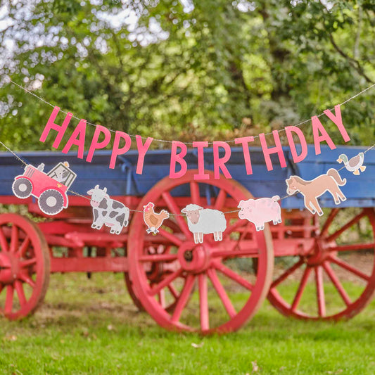 Farm Animal Happy Birthday Banner Bunting
