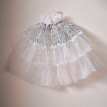 White & Silver Snow Princess Kids Costume Cape