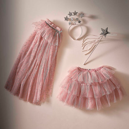 Pink & Silver Sparkle Fairy Kids Costume Cape