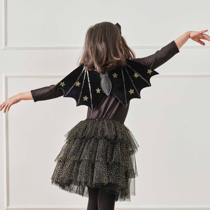 Black & Gold Halloween Kids Bat Wings Costume