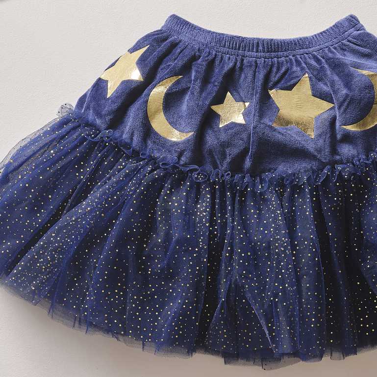 blue velvet wizard witch halloween kids girls tutu skirt costume dress up party skirt