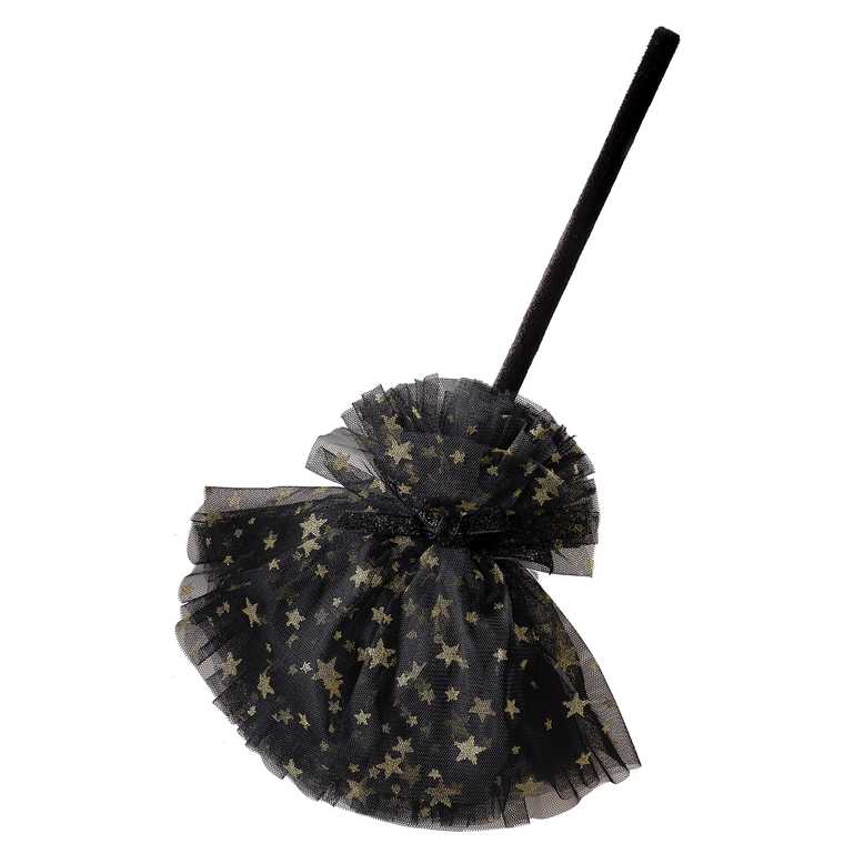 black gold stars witch broom halloween costume wand dress up party