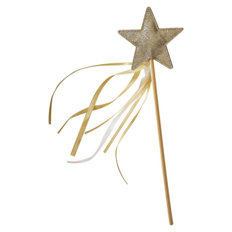 gold glitter star wand for a child or kids christmas dress up outfit costume or for a gift for chritsmas present