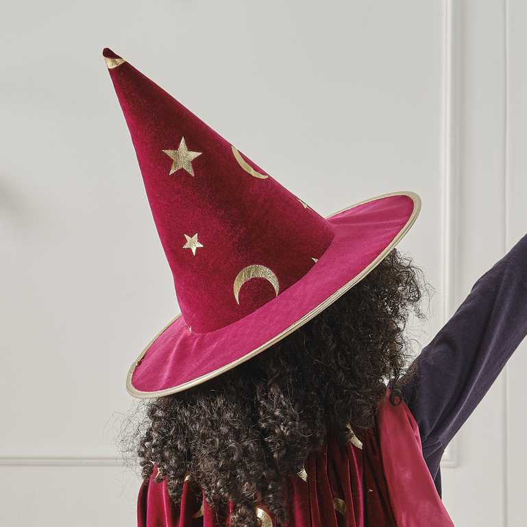 Red Velvet Magic Wizard Childrens Costume Hat