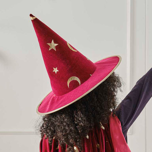 Red Velvet Magic Wizard Childrens Costume Hat