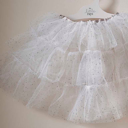 White & Silver Snow Princess Fairy Costume Tutu