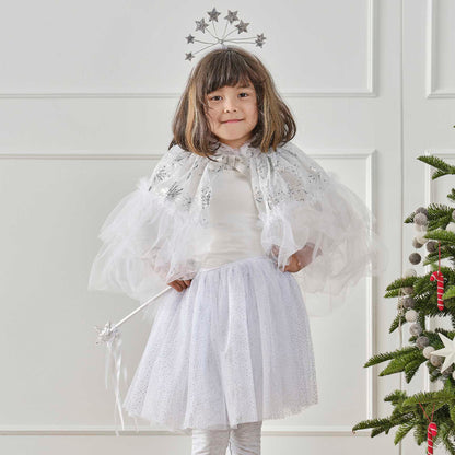 White & Silver Snow Princess Fairy Costume Tutu