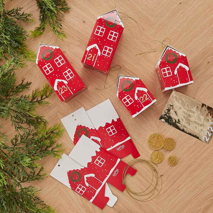 Fill Your Own DIY Christmas House Boxes Advent Calendar