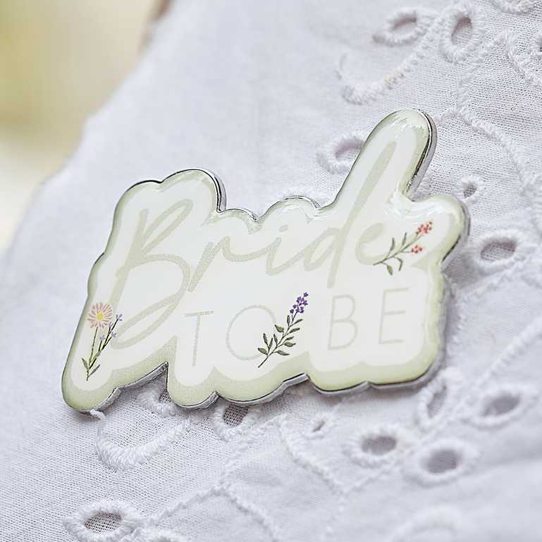 Floral Bride To Be Badge